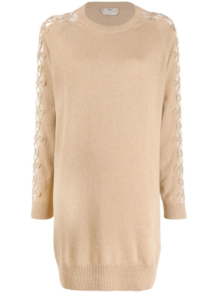 Fendi Knitted Jumper Dress - Neutrals