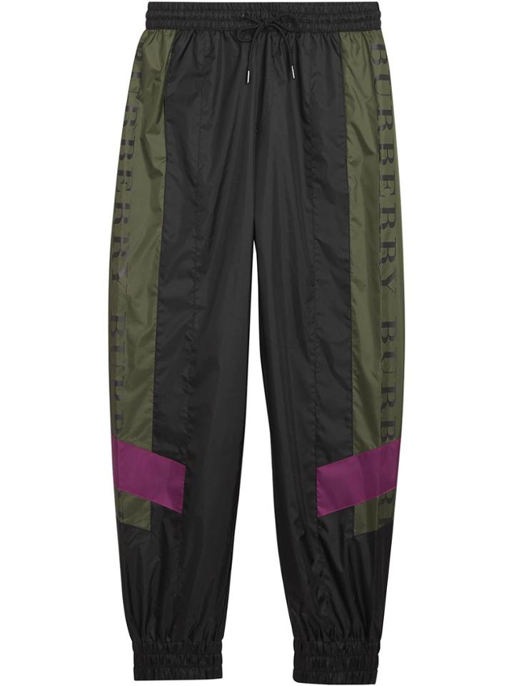 Burberry Logo Panel Shell Suit Pants - Black