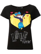 Love Moschino Sequin-embellished T-shirt, Women's, Size: 46, Black, Cotton/spandex/elastane
