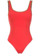 Amir Slama Gold-tone Trimming Swimsuit - Red