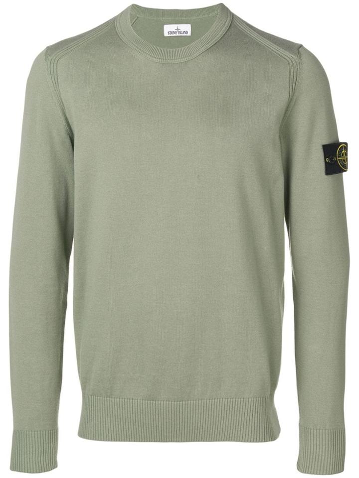 Stone Island Logo Jumper - Green