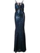 Zac Zac Posen Leila Sequinned Gown - Blue