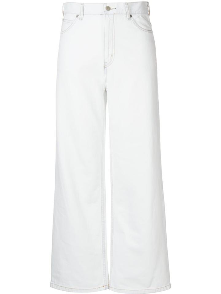 Serge De Blue Wide Leg Jeans, Women's, Size: 38, White, Cotton