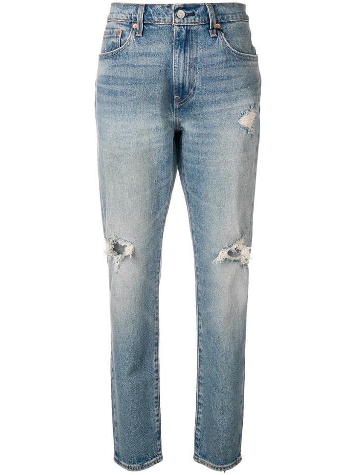 Levi's Distressed Straight Leg Jeans - Blue