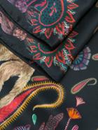 Ps By Paul Smith - Printed Monkey Scarf - Men - Silk - One Size, Black, Silk