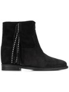 Via Roma 15 Fringed Ankle Boots - Black