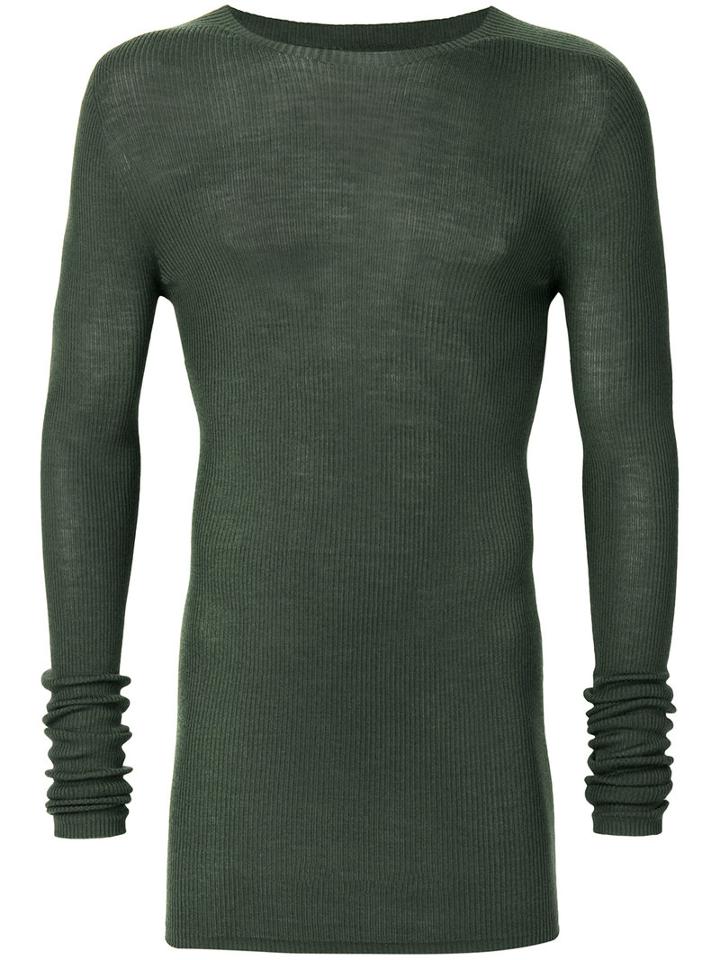 Rick Owens - Ribbed Jumper - Men - Wool - L, Green, Wool