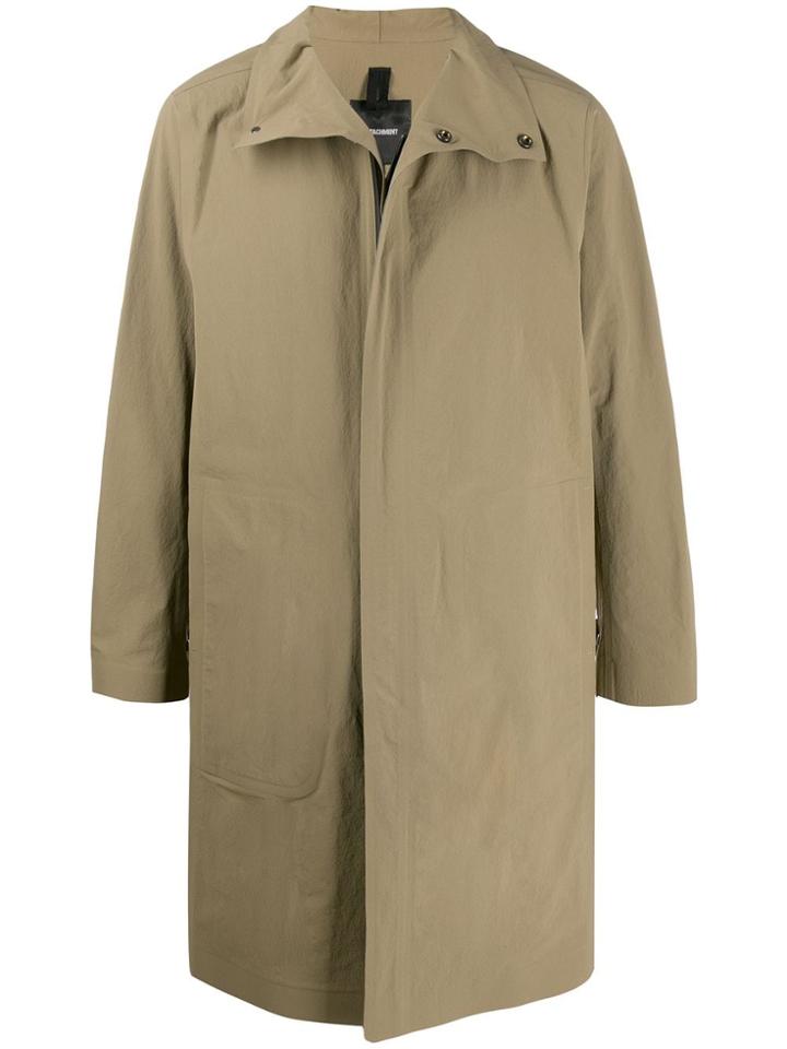 Attachment Single-breasted Trench Coat - Green