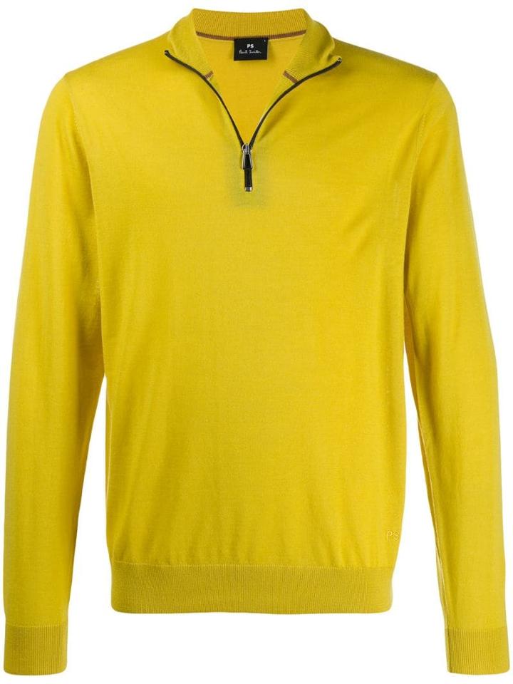Ps Paul Smith Zip Front Jumper - Yellow