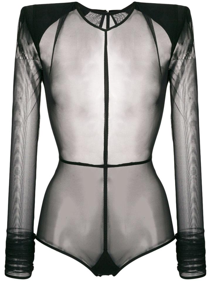 Ann Demeulemeester Transparent Bodysuit - Black