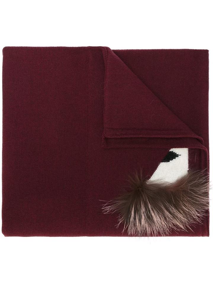 Fendi - Bag Bugs Scarf - Women - Fox Fur/wool - One Size, Pink/purple, Fox Fur/wool