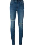 T By Alexander Wang Distressed Jeans, Women's, Size: 25, Blue, Cotton/polyester/spandex/elastane