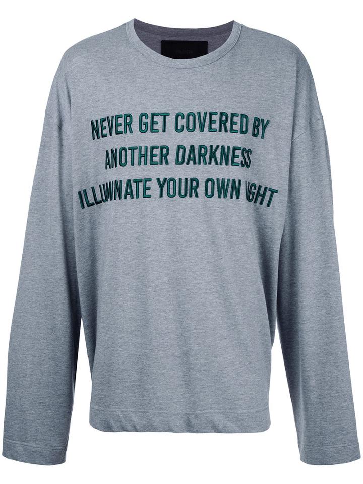 Juun.j - Text Detail Longsleeve Top - Men - Cotton/rayon - 44, Grey, Cotton/rayon