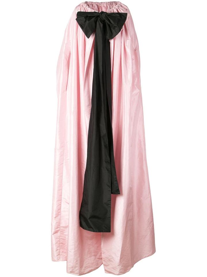 Adam Lippes Draped Coat With Large Bow - Pink