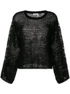 See By Chloé Lace Trim Sleeve Pullover - Black