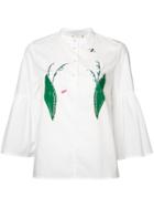 Muveil Lily Of The Valley Appliqué Blouse - White