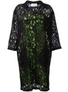Maison Margiela Floral Lace Shift Dress, Women's, Size: 40, Black, Cotton/rayon/viscose/polyamide