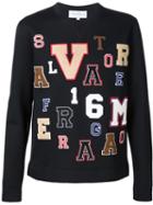Salvatore Ferragamo Logo Letter Patch Sweatshirt, Men's, Size: Small, Black, Modal