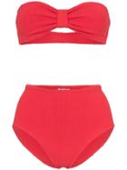 Hunza G Domino Strapless Ribbed Bikini - Red