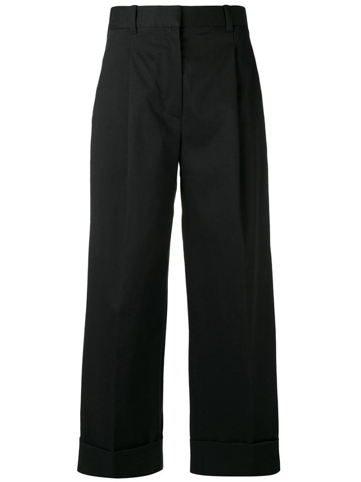 3.1 Phillip Lim - High Waist Wide Leg Pants - Women - Cotton/polyurethane - 2, Black, Cotton/polyurethane