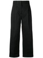 3.1 Phillip Lim - High Waist Wide Leg Pants - Women - Cotton/polyurethane - 2, Black, Cotton/polyurethane
