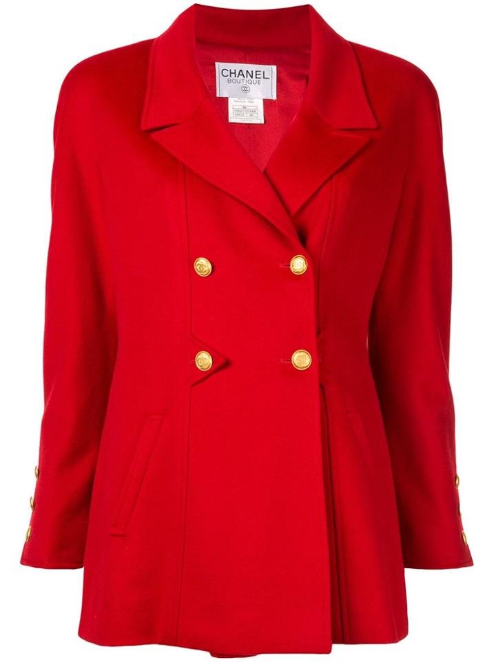 Chanel Pre-owned 1996 Cc Button Jacket - Red