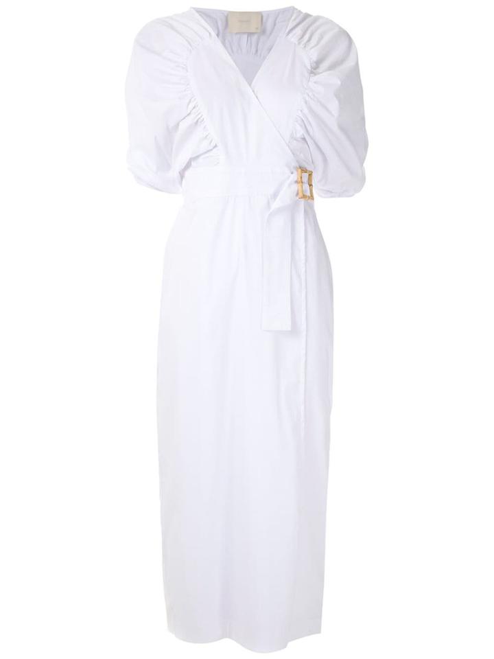 Framed Lotus Midi Dress - White