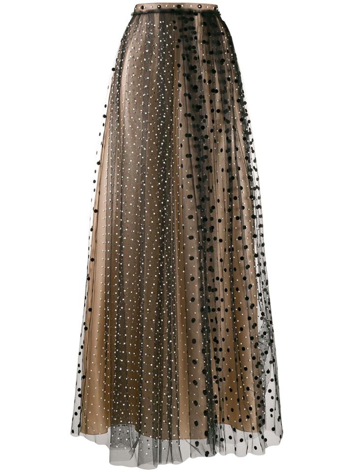 Nº21 Polka Dot Maxi Skirt - Black