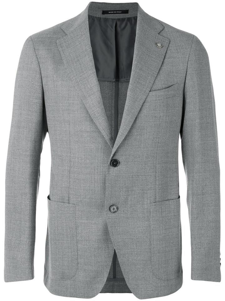 Tagliatore - Single Breasted Blazer - Men - Cupro/virgin Wool - 56, Grey, Cupro/virgin Wool