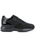 Hogan Tweed Panel Sneakers - Black