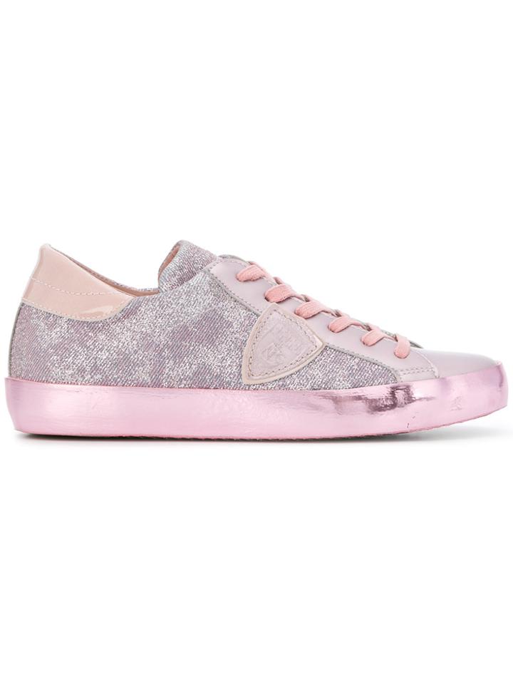 Philippe Model Paris Laminated Sneakers - Pink & Purple