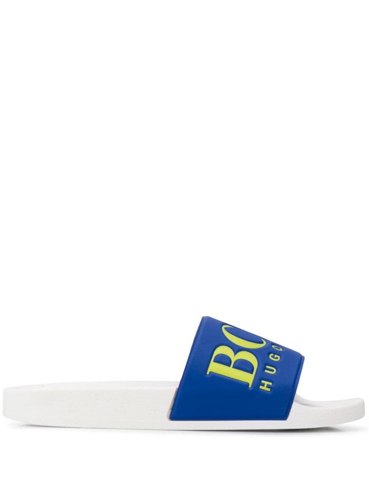 Boss Hugo Boss Embossed Logo Slides - White