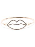 Rosa De La Cruz 'lips' 18kt Rose Gold And Brown Diamond Bangle
