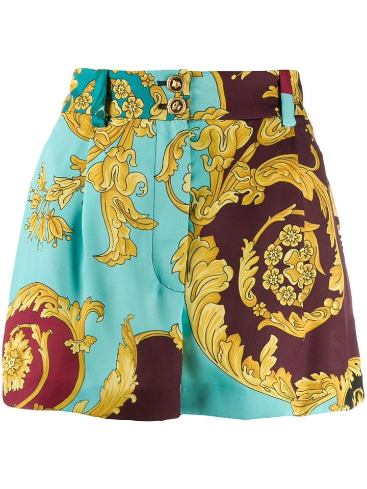 Versace Baroque Print Shorts - Blue