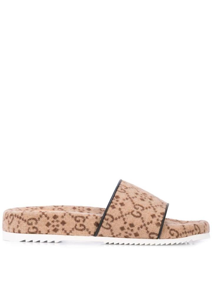 Gucci Interlocked Gg Slide Sandals - Neutrals