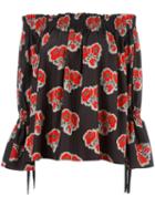 Alexander Mcqueen Poppy Print Blouse, Women's, Size: 44, Black, Cotton/viscose