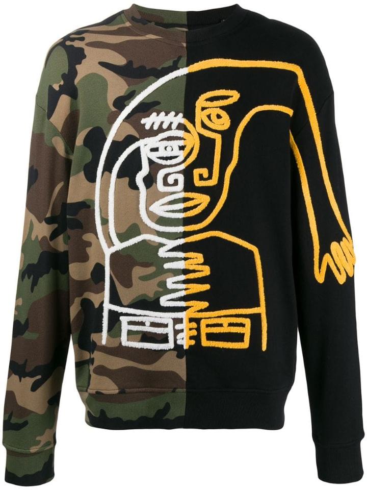 Haculla Split Camo Sweatshirt - Black