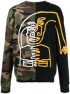 Haculla Split Camo Sweatshirt - Black