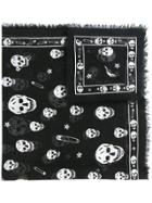 Alexander Mcqueen Skull Patterned Scarf - Black