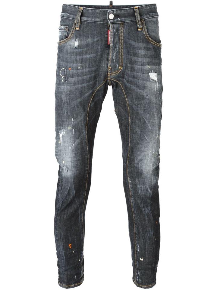 Dsquared2 'tidy Biker' Jeans, Men's, Size: 50, Black, Cotton/spandex/elastane