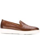 Santoni Embossed Crocodile Effect Sneakers