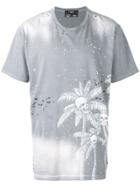 Dom Rebel Skull Palm Print T-shirt - Grey