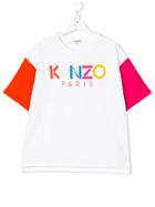 Kenzo Kids Colour Block Logo T-shirt - White