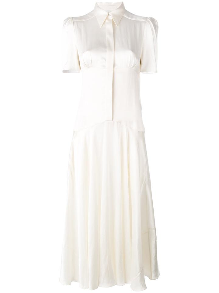 Hillier Bartley Shift Pleat Dress, Women's, Size: 8, White, Silk