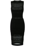Twin-set Embroidered Fitted Midi Dress - Black