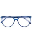 Chloe Eyewear - Round Acetate Glasses - Women - Acetate - 53, Blue, Acetate