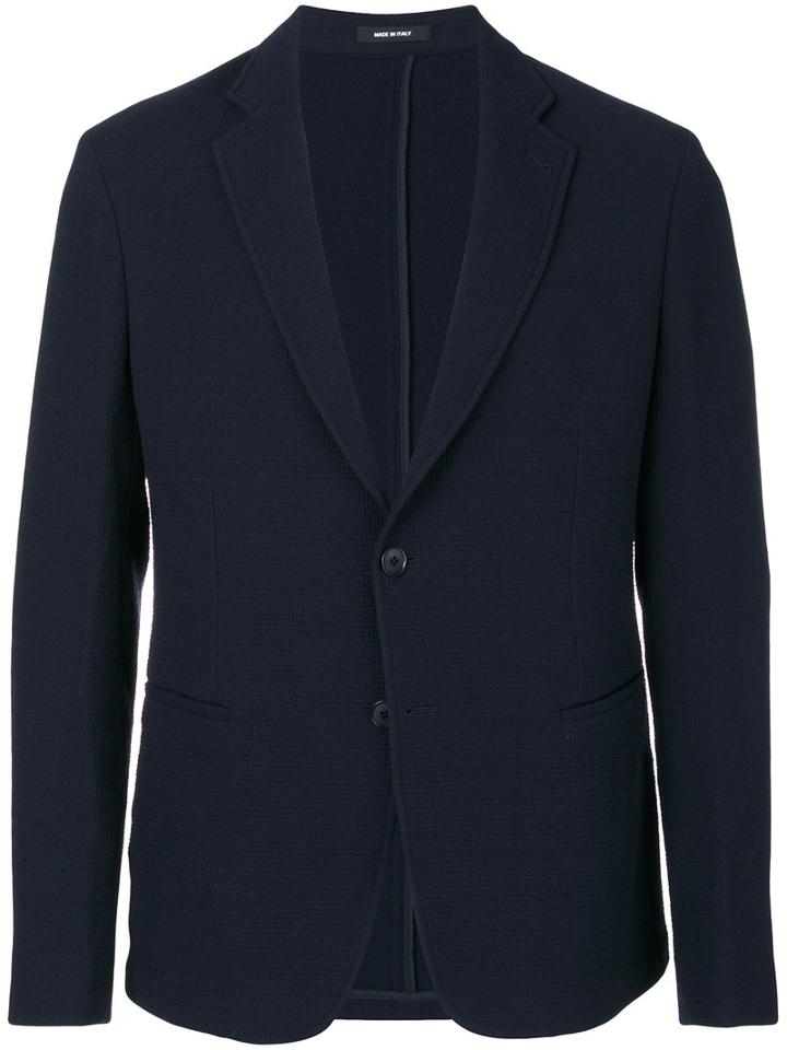 Giorgio Armani - Textured Blazer - Men - Polyester/spandex/elastane/acetate/virgin Wool - 48, Blue, Polyester/spandex/elastane/acetate/virgin Wool