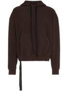 Unravel Project Oversized Terry Cotton Blend Hoodie - Brown