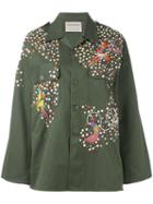 Night Market - Embellished Army Jacket - Women - Cotton/polyester/metal (other)/glass - One Size, Women's, Green, Cotton/polyester/metal (other)/glass