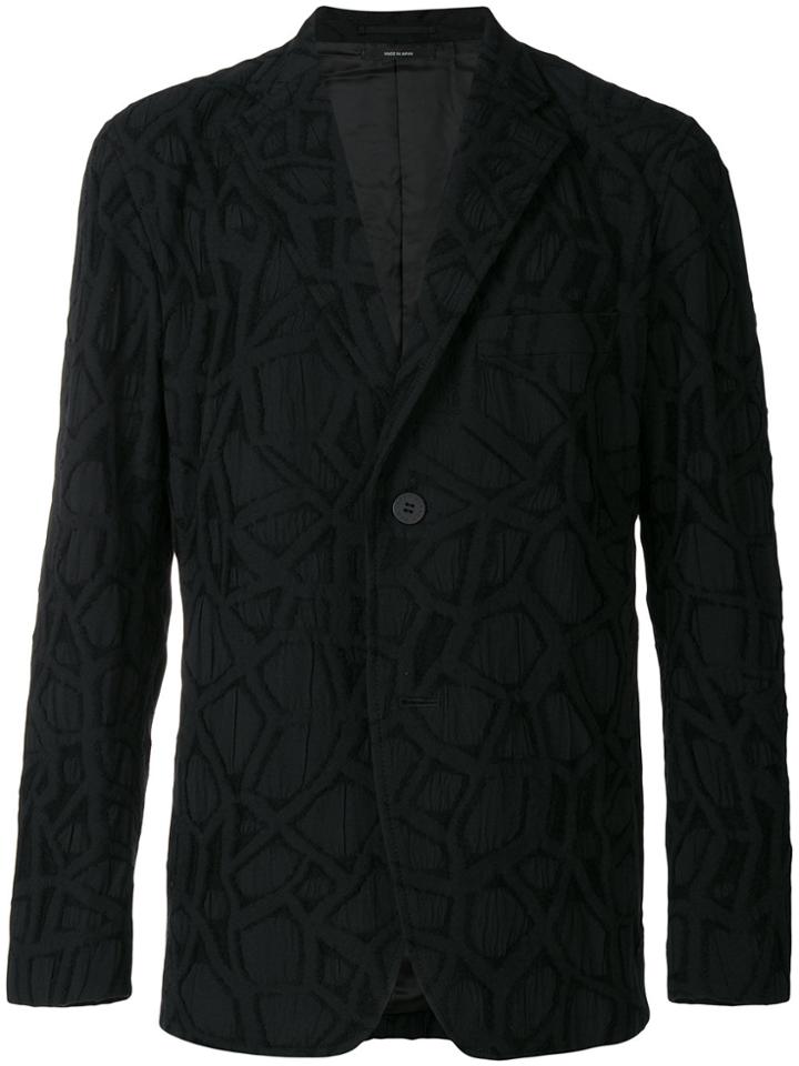 Issey Miyake Textured Buttoned Blazer - Black